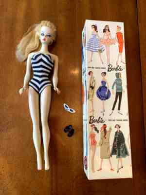 #1 Number One Barbie 1959 (prototype stand, box, accessories!)