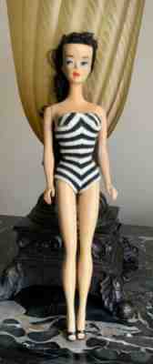 Original Vintage 1959 Mattel Brunette Straight Leg Barbie ?¦Japan