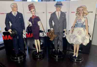 Barbie Mad Men Collector Set (4 dolls) with Magazine - Don, Joan, Roger, Betty
