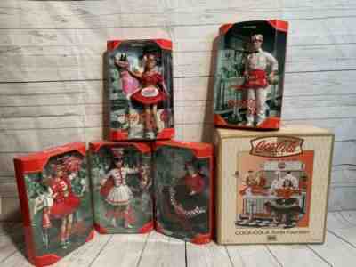 Coca-Cola Soda Fountain Barbie Collector Edition, Lot Of 6, Complete Series NIB