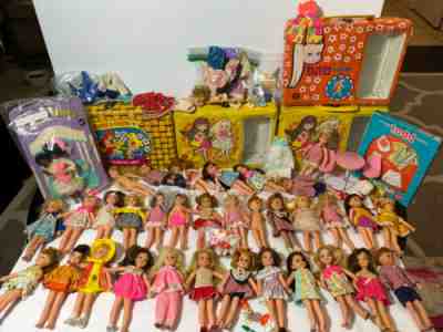 Rare Tutti Chris Todd Doll Lot of 34 Nan n Fran Barbie Mattel Clothing Case