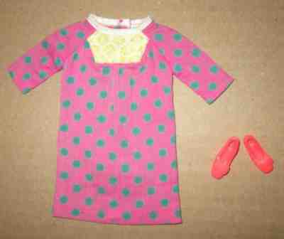 Japanese Exclusive Barbie Hot Pink Shift dress with Blue Polka Dots