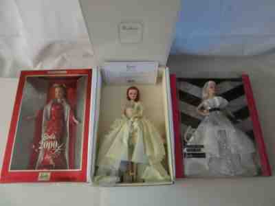 3 DOLLS BARBIE DOLL 2000, GALA GOWN BARBIE, BARBIE 60TH ANNIVERSARY MATTEL