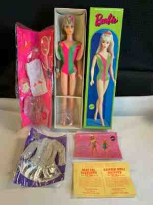 Vintage Mattel Barbie 1969 Ash Blonde w/ Tennis Team Outfit & Silver Outfit NIB