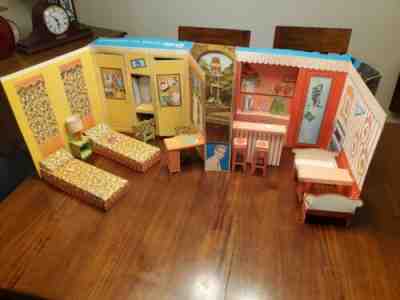 Vintage 1960's Barbie Goes To College Campus with Beds Desk & Soda Shop