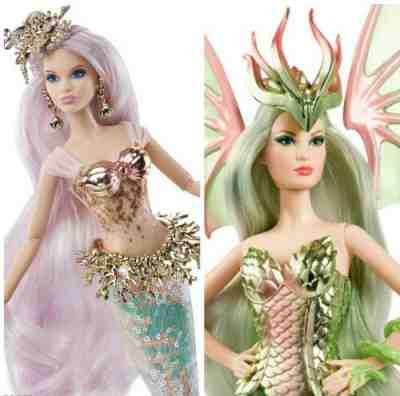 ð??« Mythical Muse MERMAID ENCHANTRESS ð??¦ & DRAGON EMPRESS ð??¥ Barbie Lot NIB