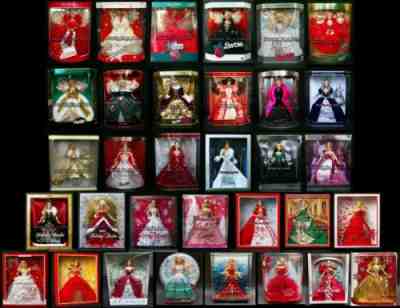 Happy Holidays Barbie Doll Holiday Collector 1988 -2020 EXC BOX Lot 33 Christmas