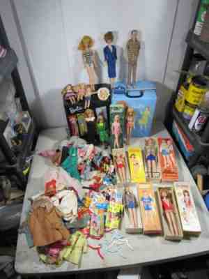 Vintage 1958 Barbie Dolls Collection Large Lot Clothes Accessories Cases Boxes