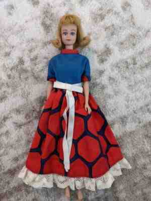 Vintage 1960s Barbie Midge Doll Blond with original clothing and freckles
