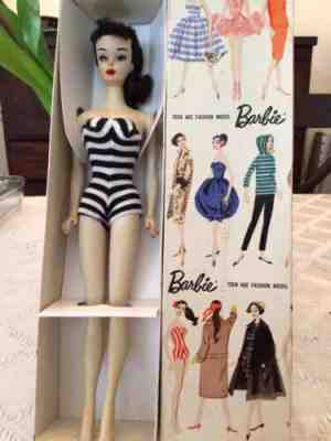 Vintage #3 Brunette Barbie Ponytail . Blue Eyeliner