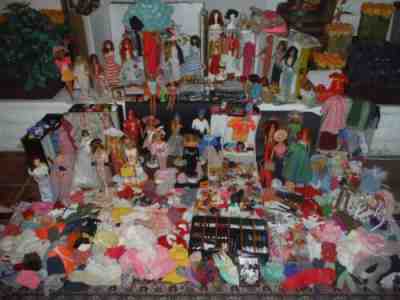 Vintage Lot 60's 70's Barbie Ken Midge Skipper Scooter 100's of items 20+Dolls