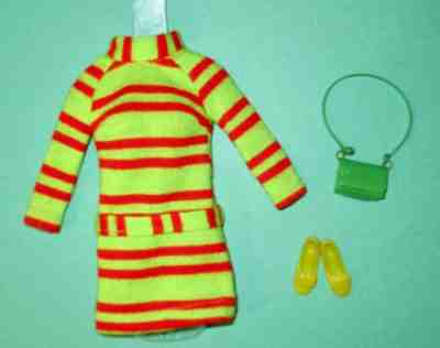 Japanese Exclusive Vintage Barbie Green & Red Striped Knit Outfit