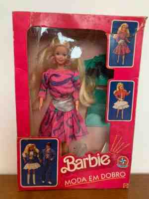 1988 Moda em Dobro Barbie Doll Mint in Box by Estrela Brazil Foreign vintage