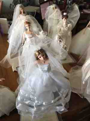 LOT OF 12 BARBIE BRIDE DOLLS~~ VINYL & PORCELAIN