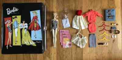 Vintage Barbie #3 Blond Ponytail & Trunk/ Accessories