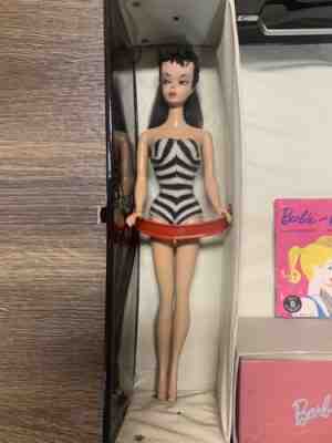 Vintage Original 1959 #1 Barbie Brunette Ponytail W/Case & Accessories /Outfits