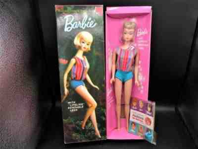 MIB 1966 Bendable Leg American Girl Barbie Doll LONG HAIR SILVER Ash Blonde