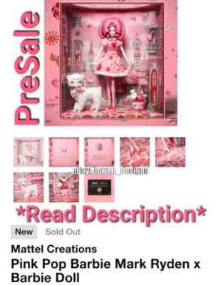 Mattel Creations Pink Pop Artist Mark Ryden x Barbie  Figure Doll Surreal Art