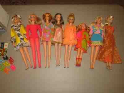 Vintage Barbie Skipper Francie Lot with Case and Clothes