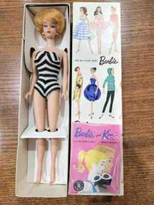 Vintage 1961 FIRST ISSUE Barbie Bubble Cut Rare BLONDE #850 Pre-Owned in box