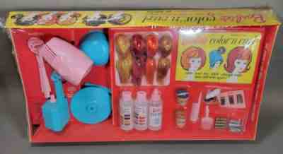 vtg Barbie Color 'N Curl Set Color Magic Wigs 1964 Midge Head mib parts sealed