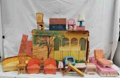 VINTAGE 1964 Mattel "BARBIE New Dream House" CARDBOARD Playset and Furniture