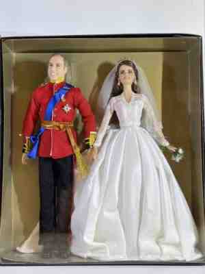 NRFB Prince William And Kate Middleton Royal Wedding Barbie Dolls W3420