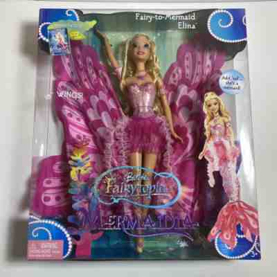 RARE Barbie Fairytopia Mermaidia Fairy to Mermaid Doll Elina J6060 2005 NEW