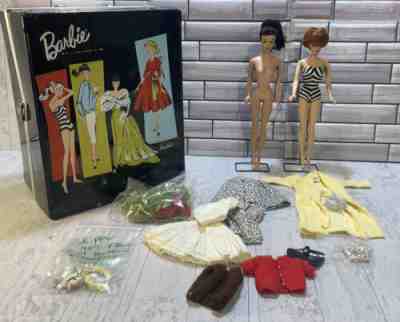 Vintage #3 Ponytail Brunette #5 Bubblecut Barbie Switched Heads w/ Case & more