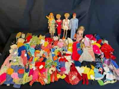 Lot of Vintage Mattel Barbie; 5 60s era dolls, lots of clothes; lot vi