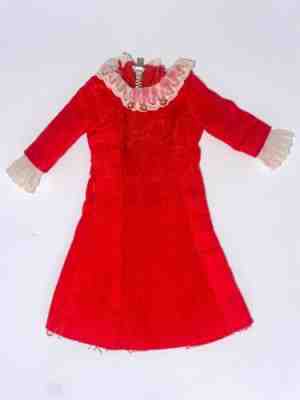 Vintage 1968 Barbie Japanese Exclusive Red Velveteen Outfit Velvet HTF RARE