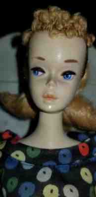 New ListingRARE Vintage 1960 MATTEL #3 Blonde Ponytail BARBIE Brown Eyeliner