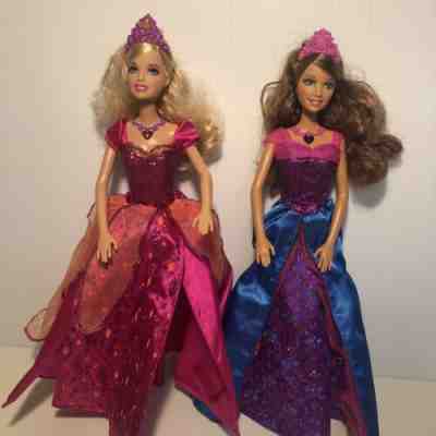 2008 Barbie and the Diamond Castle Princess Alexa Liana Doll Lot Work Sing Light