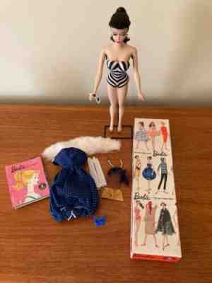 Vintage Barbie Brunette Ponytail No 1 Model #850 1959 with Gay Parisienne Outfit