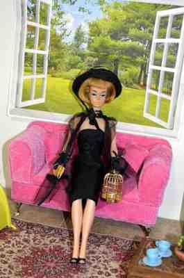 Vintage Barbie American Girl in Black Magic, Junior Prom, Ponytail Picnic Set,