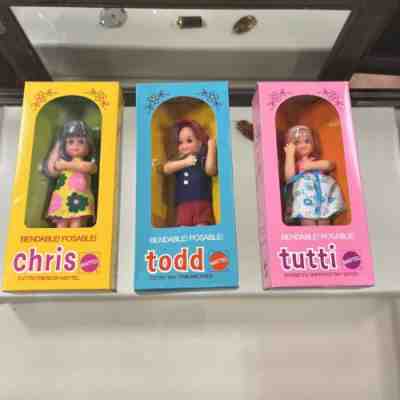 3 1973 TODD Tutti's Twin Brother Vintage Barbie Chris Tuttis Friend Mattel