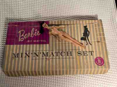 Vintage Barbie 1959/60 #857 Mix N Match Set #4 Brunette Braid Doll Clothes & Box