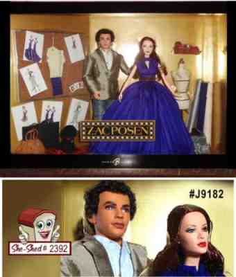 Limited Edition 2006 Zac Posen Barbie and Ken Giftset J9182 Mattel D-2392-TB