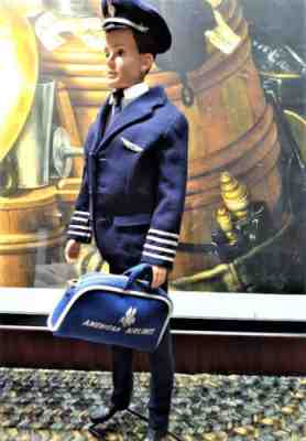 Vintage Original Ken (Barbie) American Airlines Pilot #779 & Ken Doll #0750