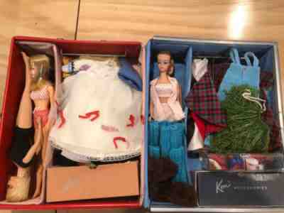 1960s-1970s vintage barbie ken Dolls & clothes lot W/case And Unique Items