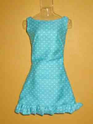 RARE Vintage Barbie Light Blue & White Polka Dot PAK Sunshiner Dress Sun Shiner