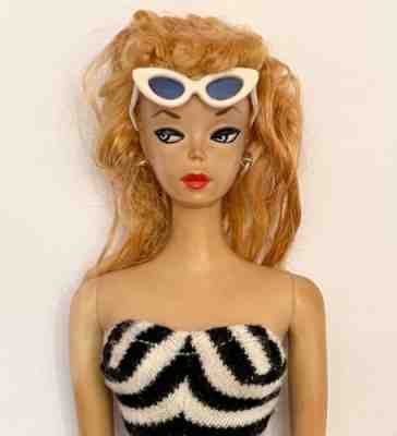 New ListingVintage Original #2 1959 Barbie Blonde Ponytail Japan Swimsuit Sunglasses
