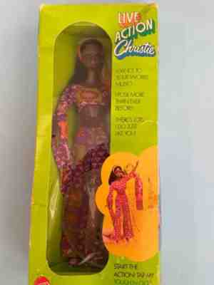 Vintage Mod Live Action Christie - Original 1971 Mattel Black Barbie w/ Box HTF