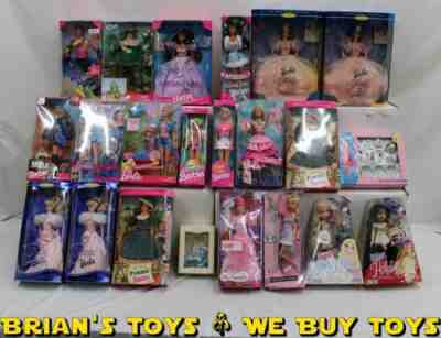 Barbie/Doll Lot of 22: Enchanted Evening, Glinda, Pioneer, Flower Fun & More NR