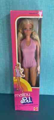 Vintage Barbie Malibu PJ Doll w Original Suit & Box 1975 MIB NIB #1187 Steffie
