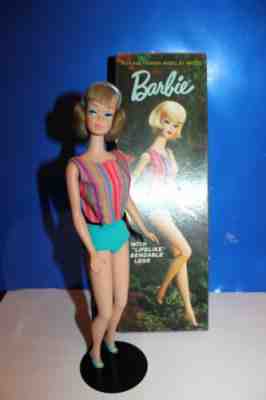 Vintage Barbie American Girl Side Part- Original- in box ,booklet and stand