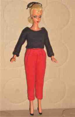 NM NEAR MINT ORIGINAL GERMAN VINTAGE BILD LILLI HAUSSER BARBIE 7.5" RED/BLACK