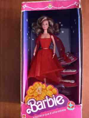 Barbie Estrela 1982 Red Dress NRFB 1st Wave Brazil Vintage Brazilian Superstar