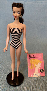 RARE 1959 Original Vintage #1 Brunette Ponytail Barbie with clothes, accesories