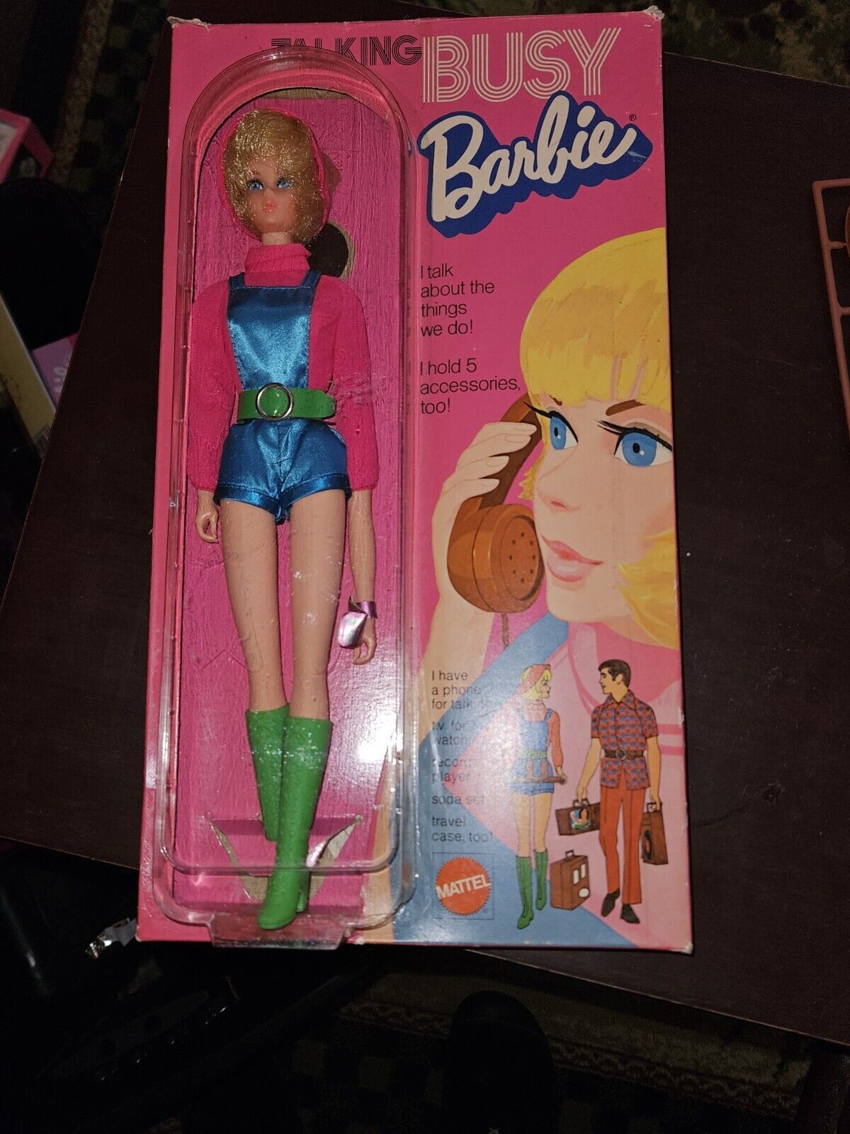 VINTAGE 1972 TALKING BUSY BARBIE Doll Wrist Tag In Original Box